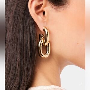 PACO RABANNE
Gold XL Link Double Hoop Earrings